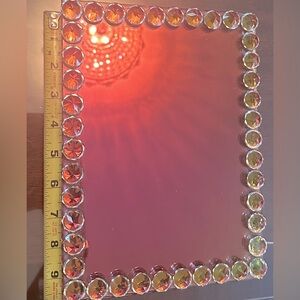 Gorgeous 9inX7in iridescent, crystal, mirror, vanity tray!